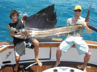 Australian sportfishing charters sons with an amazing sailfish catch